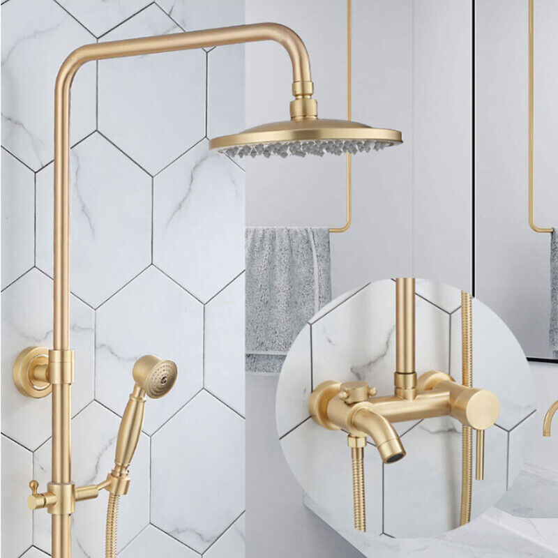 polished gold shower systems